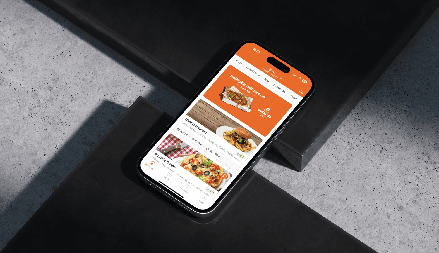 Bistro sk mobile app mockup