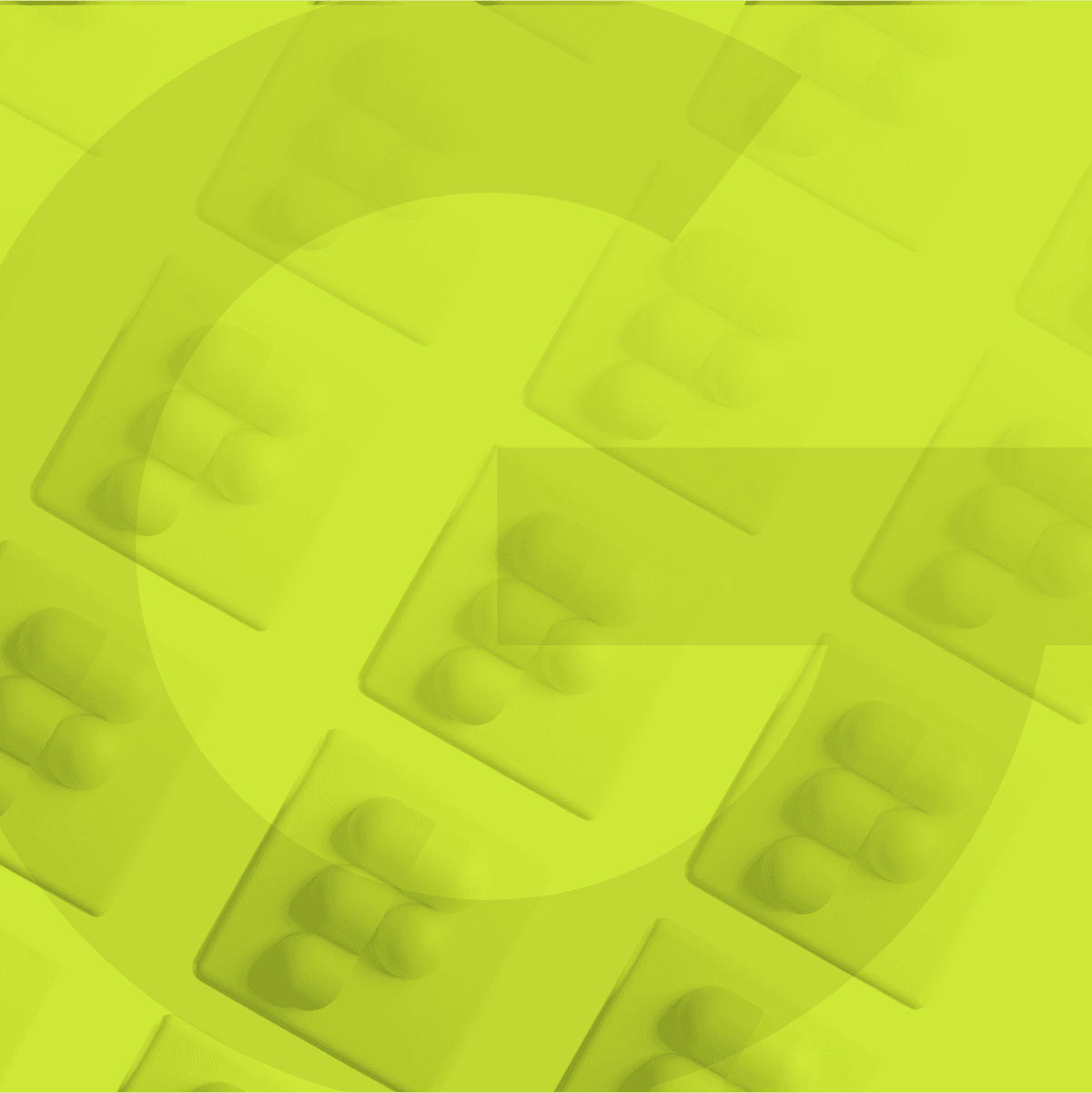 Zelené pozadie s veľkým polopriesvitným logom GoodRequestu v strede a textúrou z obdĺžnikov s vypuklými bodkami.