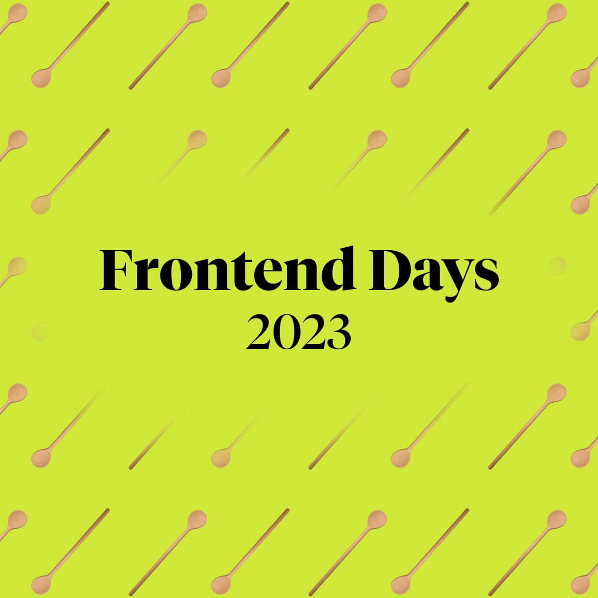 Grafické znázornenie, v ktorom sa uvádza "Frontend Days 2023".